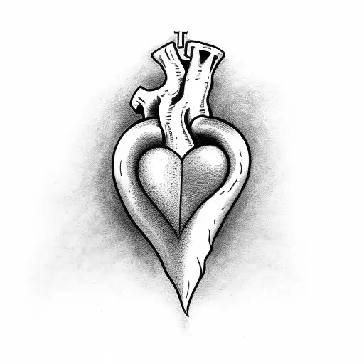 dagger through a heart tattoo design idea