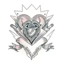 dagger through a heart tattoo design idea