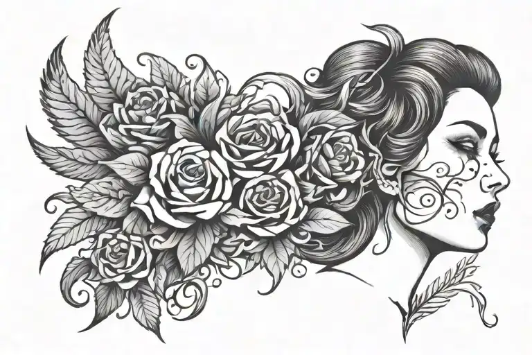 woman silence I rise tattoo design idea