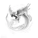 Phoenix line work fire tattoo design idea