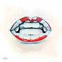 red lips tattoo design idea