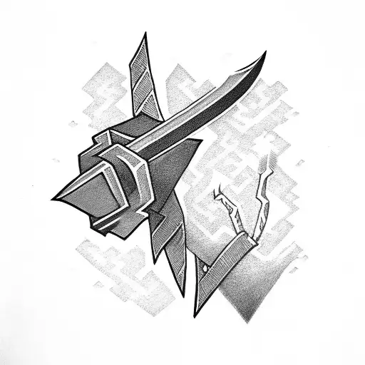 Lightning Bolt + sword tattoo design idea