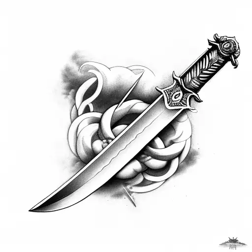 sword with lightning tattoo design idea