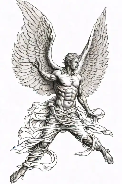 Olympus Has fallen angel tattoo design idea