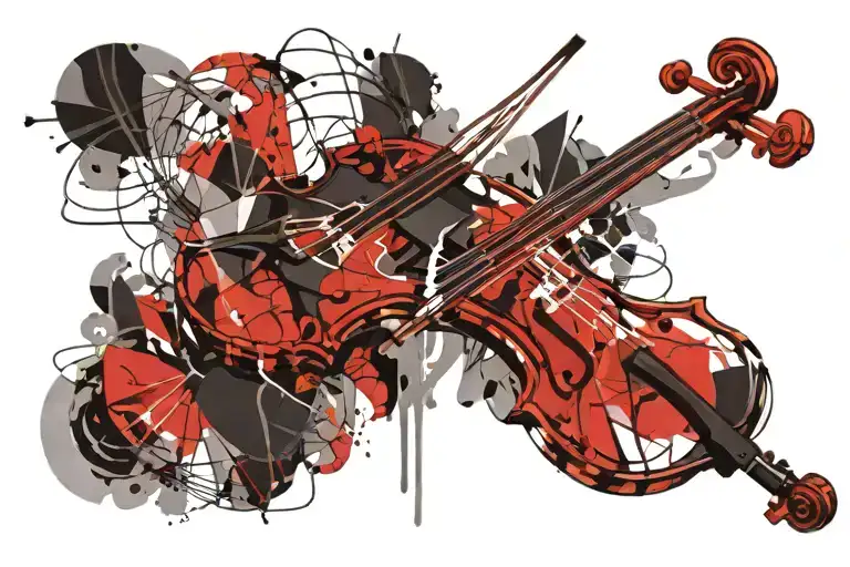 Transparent violin. tattoo design idea