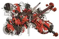 Transparent violin. tattoo design idea