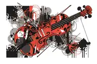Transparent violin. tattoo design idea