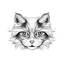 white hairy cat tattoo design idea