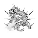 Dragon and Tiger in a traditional Korean art style tattoo design idea