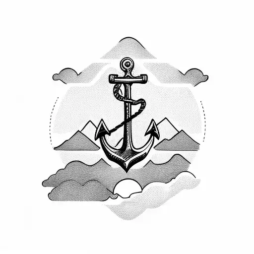  , sea , mountains , anchor , boat , backpack , plane , trees , sun  tattoo design idea