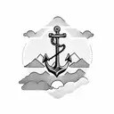  , sea , mountains , anchor , boat , backpack , plane , trees , sun  tattoo design idea