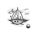  , sea , mountains , anchor , boat , backpack , plane , trees , sun  tattoo design idea