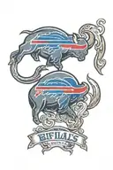 Buffalo Bills logos intertwined tattoo design idea