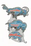 Buffalo Bills logos intertwined tattoo design idea