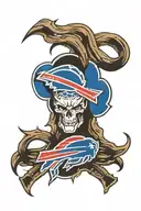 Buffalo Bills logos intertwined tattoo design idea