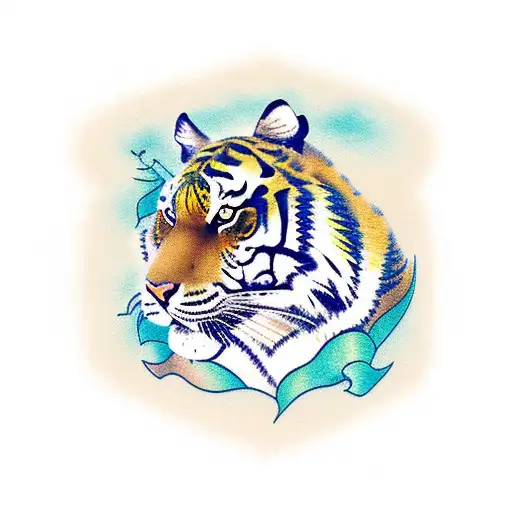 tiger with 3 babies tiger tattoo design idea