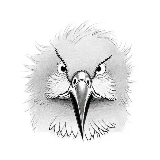 big bird from sesame street, hot dogs tattoo design idea