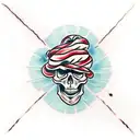 skull and snakes  tattoo design idea