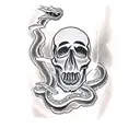 skull and snakes  tattoo design idea