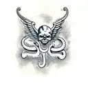 skull and snakes  tattoo design idea