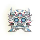 traditional mexican aztec face  tattoo design idea