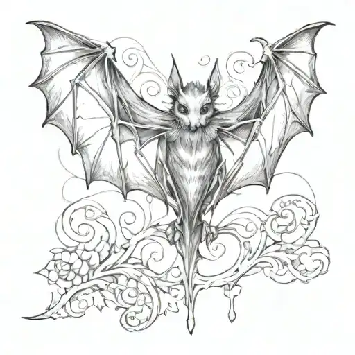 A gothic bat   tattoo design idea