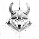viking with a wolf skin on top of his head tattoo design idea