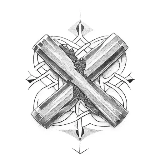three nail cross tattoo design idea