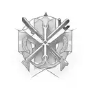 three nail cross tattoo design idea