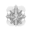 three nail cross tattoo design idea