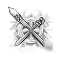 three nail cross tattoo design idea