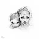 mother, 3 daughter's and 1 granddaughter  tattoo design idea