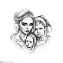 mother, 3 daughter's and 1 granddaughter  tattoo design idea