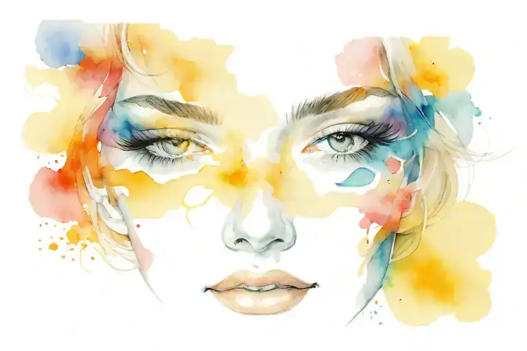 beautiful woman face tattoo design idea