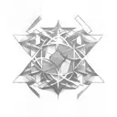 Create a geometric tattoo sketch that contains these particular symbols from the Korean Boyband BTS or Bangtan Seonyonda tattoo design idea