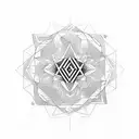 Create a geometric tattoo sketch that contains these particular symbols from the Korean Boyband BTS or Bangtan Seonyonda tattoo design idea