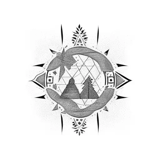 thigh tattoo of olive tree representing palestine and coordinates of the city of lod in palestine tattoo design idea