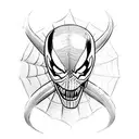 Marvel Venom with webs tattoo design idea