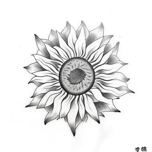 Sunflower tattoo design idea