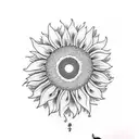 Sunflower tattoo design idea