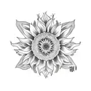 Sunflower tattoo design idea