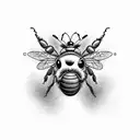 bee hive head tattoo design idea