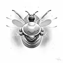 bee hive head tattoo design idea