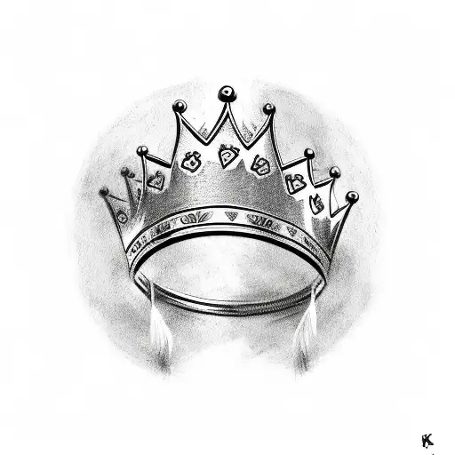 King's Crown with roses and money tattoo design idea