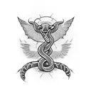 Barbed wire snake tattoo design idea