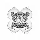 Barbed wire snake tattoo design idea