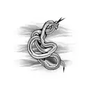 Barbed wire snake tattoo design idea