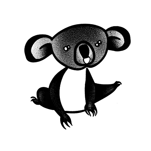 koala bear with party hat tattoo design idea