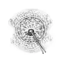 Dandelion with 3 birds flying up around 7 dandelion flakes in praying hands  tattoo design idea