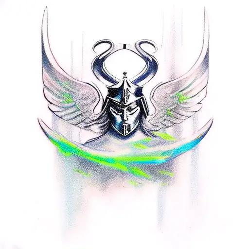 valkyrie sword tattoo design idea